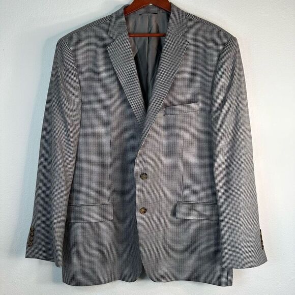 Ralph Ralph Lauren Men Silk Wool Houndstooth Blazer Preppy Heritage OldMoney 52R - Picture 1 of 12